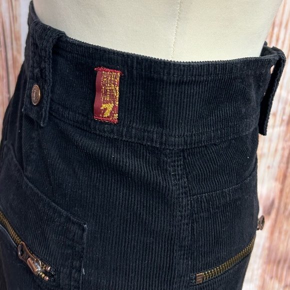 7 For All Mankind Black Corduroy Mini Skirt - Picture 5 of 16
